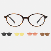 Megan | Women's Oval Magnetic Clip-On Glasses Tortoise