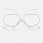 Clear universal prescription ski goggle insert adapter for kids sports goggles, shatterproof optical frame for youth snowboarding and skiing.