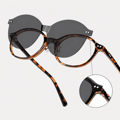 Megan | Women's Oval Magnetic Clip-On Glasses Tortoise