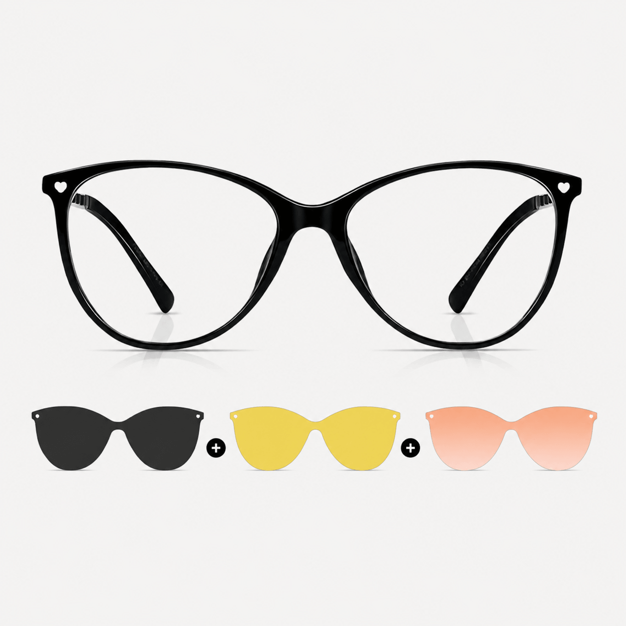 Jessica | Women's Cat-Eye Magnetic Clip-On Prescription Glasses Set