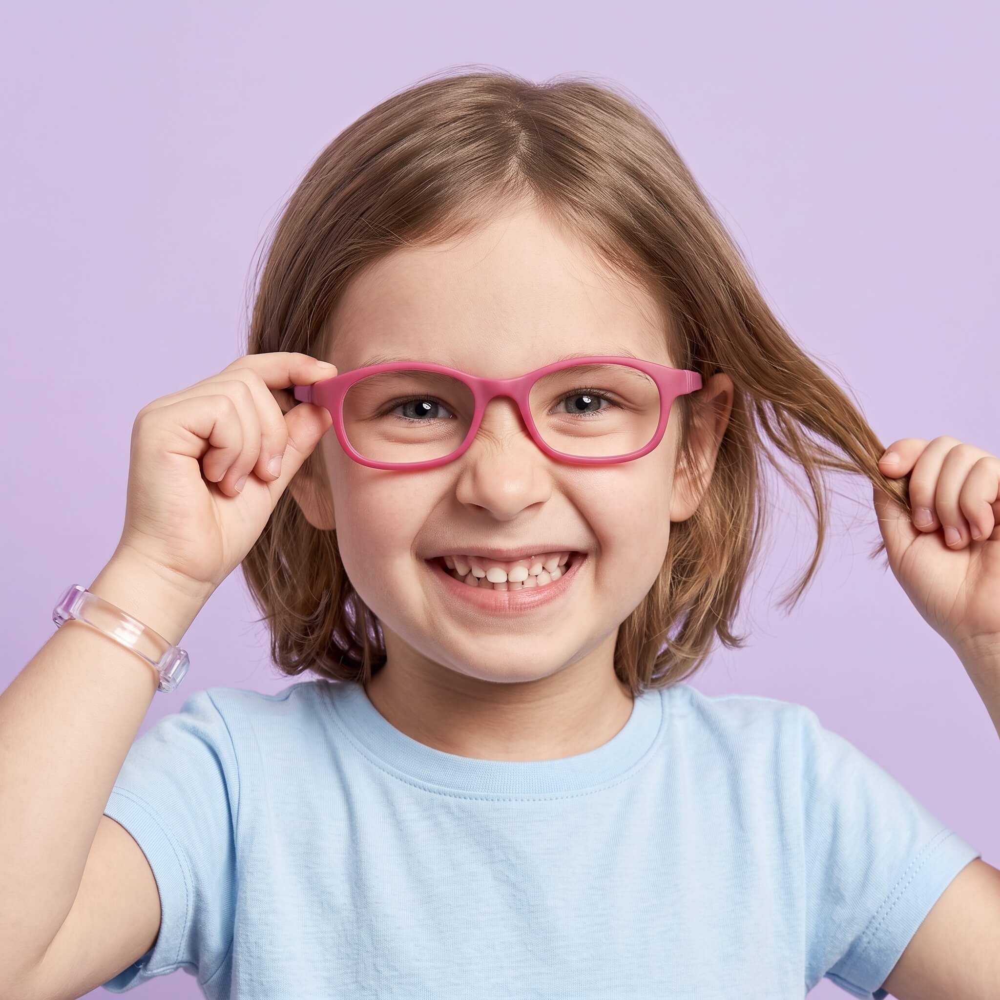 Bunny | Little Kids Flexible Rectangle Screwless Glasses - Monoflex