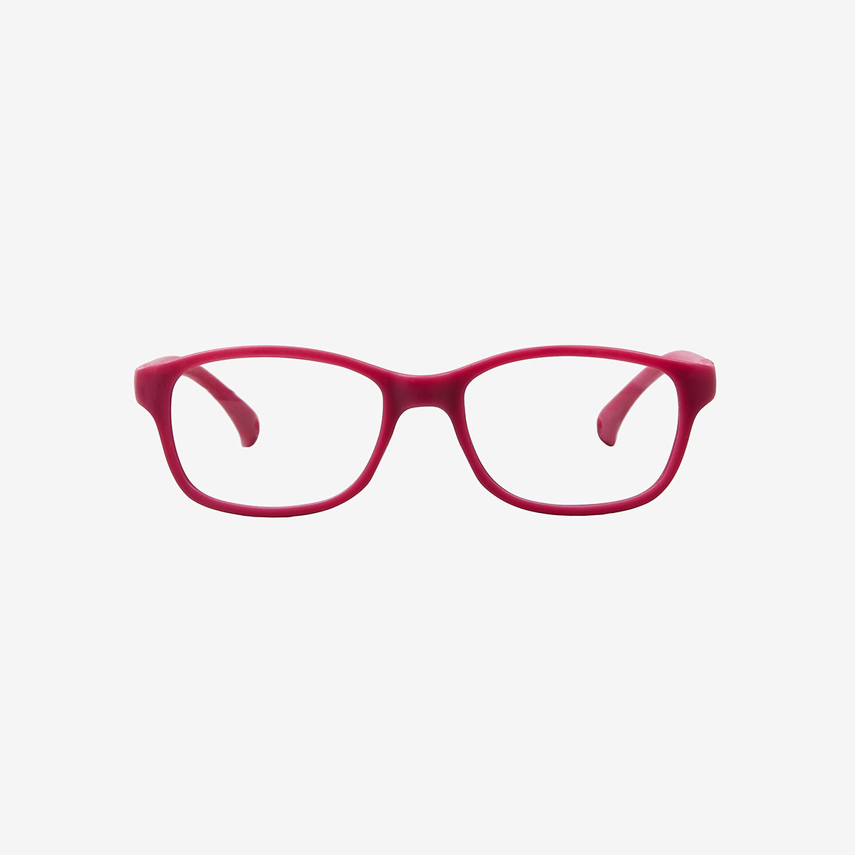Lenslott rose youth flexible rectangle glasses with an adjustable elastic comfort strap, shown from the front view on a clean white background.
