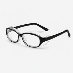 Black kids moisture chamber and allergy safety goggles with protective clear side shields, anti-fog lenses, and protect little eyes from pollen, dust, wind, and everyday irritants.